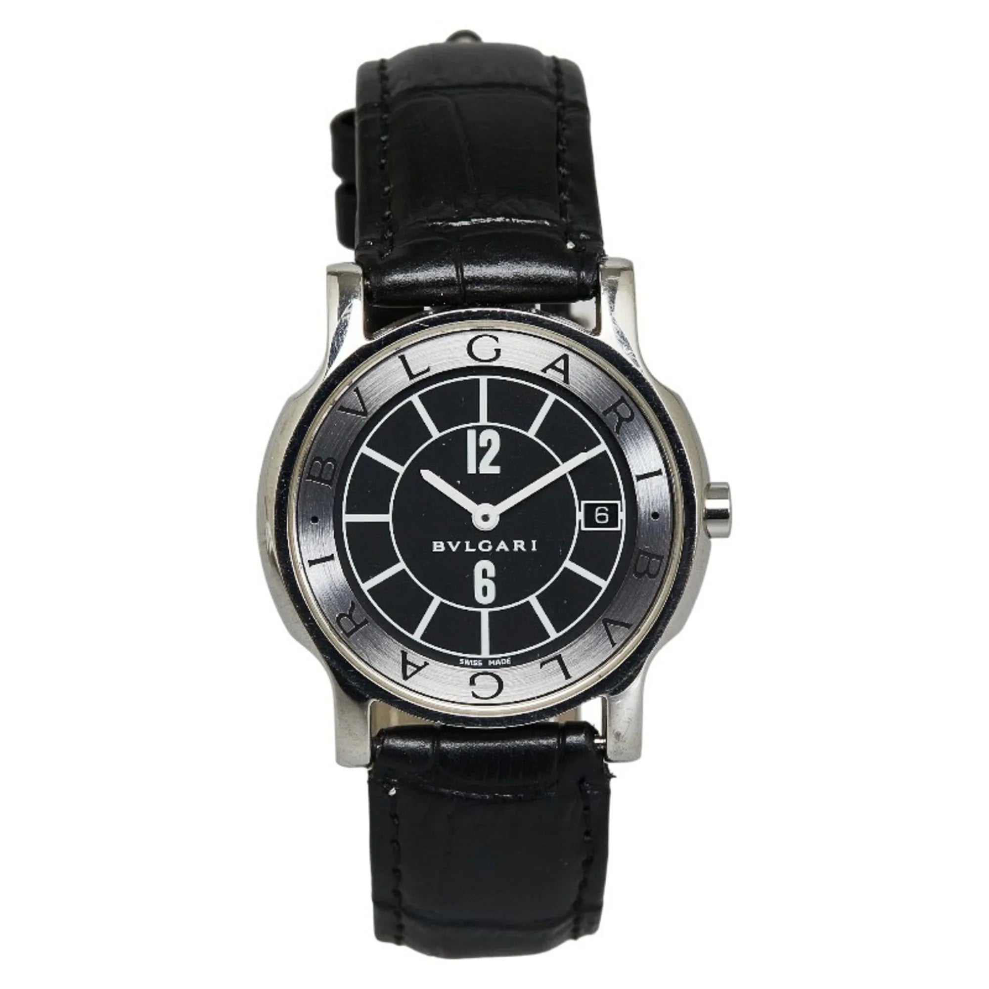 Pre-Owned  Solotempo Leather (non-original) Watch ST35S Quartz Black Dial Stainless Steel Women's (Good)