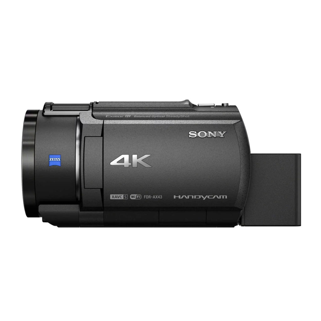 Sony -AX43 4K  Handyman Camcorder with Bag, Tripod and Accessory Bundle