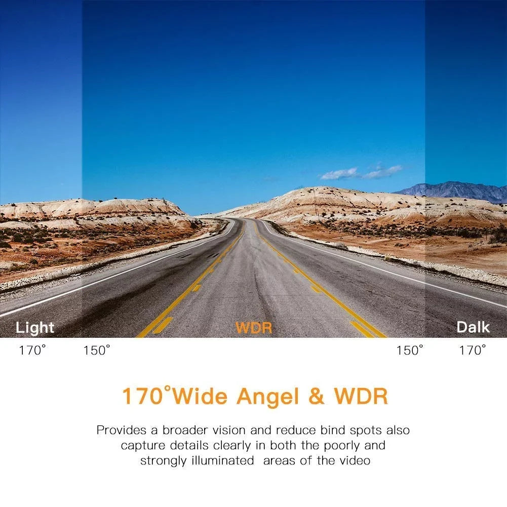 Dash Cam 1080P   Car Driving Recorder 3"  Screen 170°Wide Angle, G-Sensor, , Parking Monitor, Loop Recording, Motion Detection