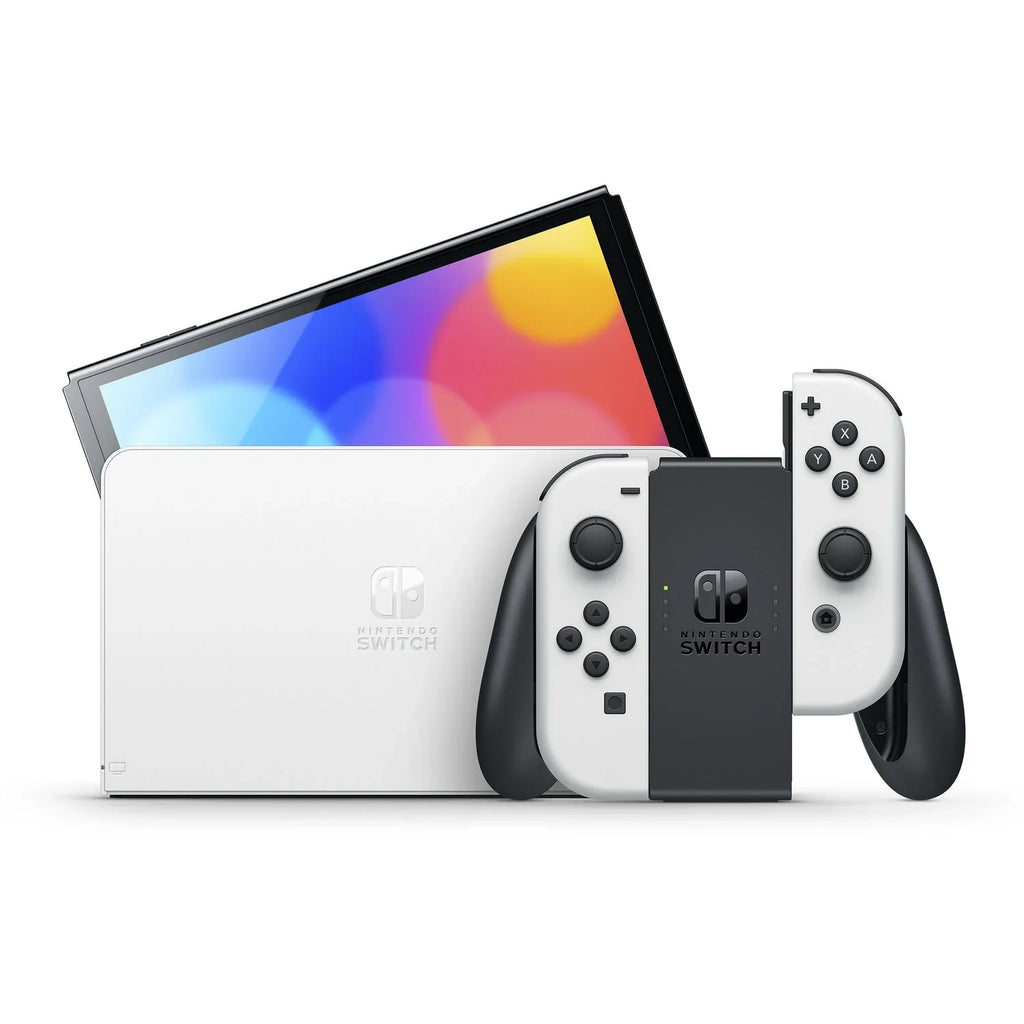 Nintendo Switch  with White Joy‑Cons and Super Mario Bros Wonder Bundle
