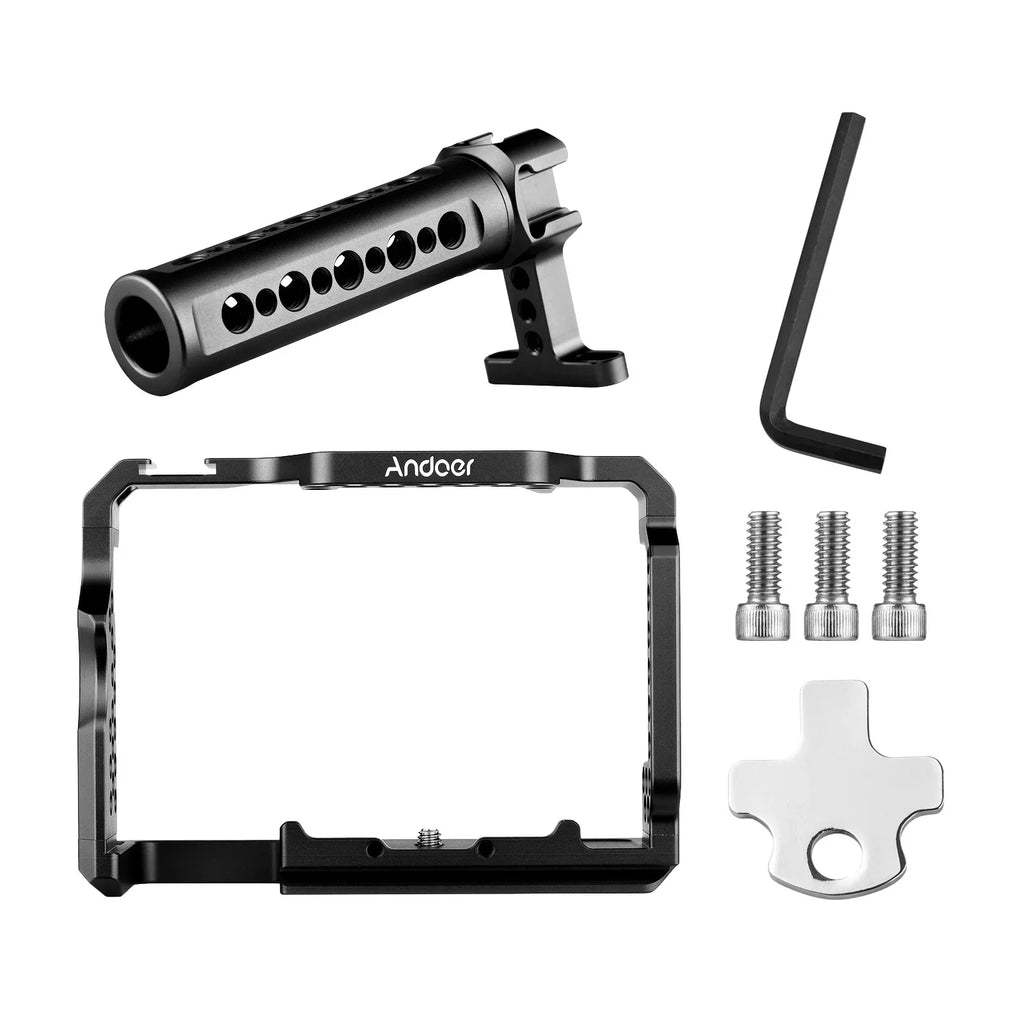 7299 Aluminum Alloy Cage Kit with Video Rig Handle Grip Replacement for Sony A7R / A7 / A7III