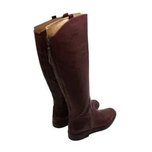 Franco Sarto Womens Burgundy Stitch Detailing Padded Meyer Almond Toe Block Heel(Size 9 )