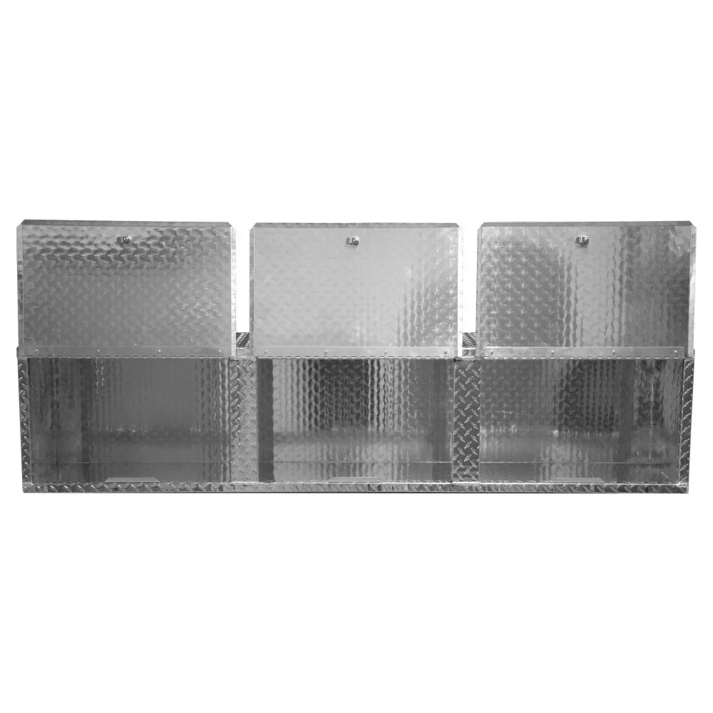 Extreme Max 5001.6427 Diamond Plated Aluminum Overhead Cabinet for Garage, Shop, Enclosed Trailer - 72", Silver