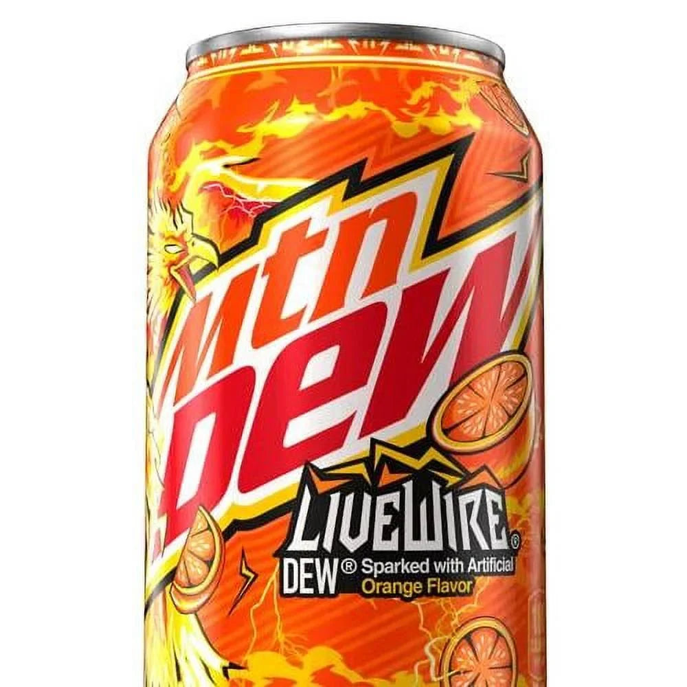Mountain Dew Livewire ed Orange - With A Coaster ( 12 Oz Cans ) (Livewire ( Pack Of ( 12 ) 12 Oz Cans ))