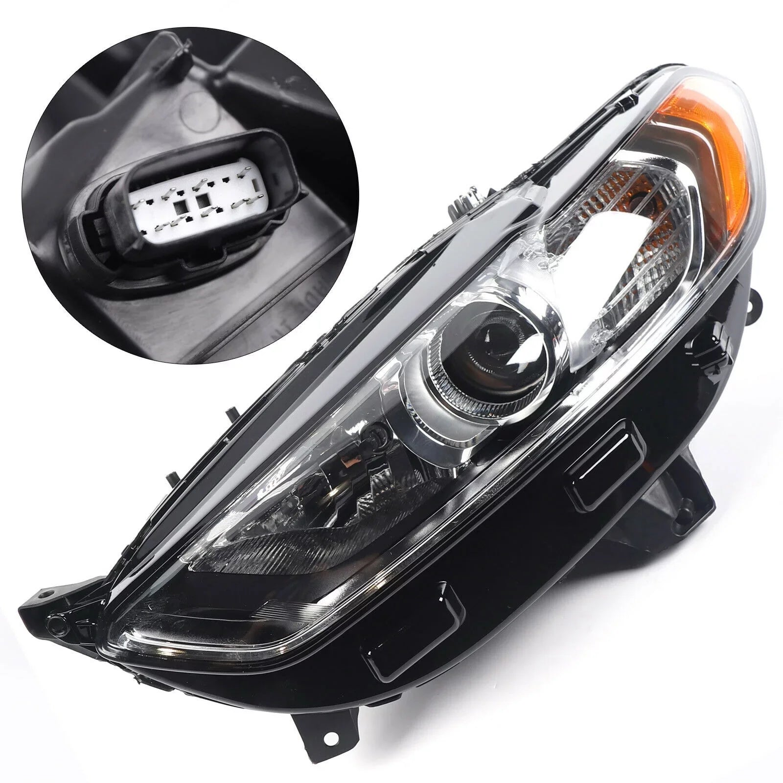 Halogen Headlight Left Driver Side Headlamp Assembly For Ford Fusion 2013-2016 Headlight Light Lamp  Driver Side