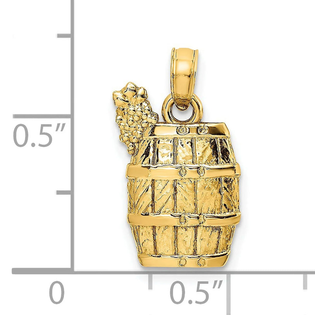 Finejewelers 14k Yellow Gold Wine Barrel with Grapes Charm