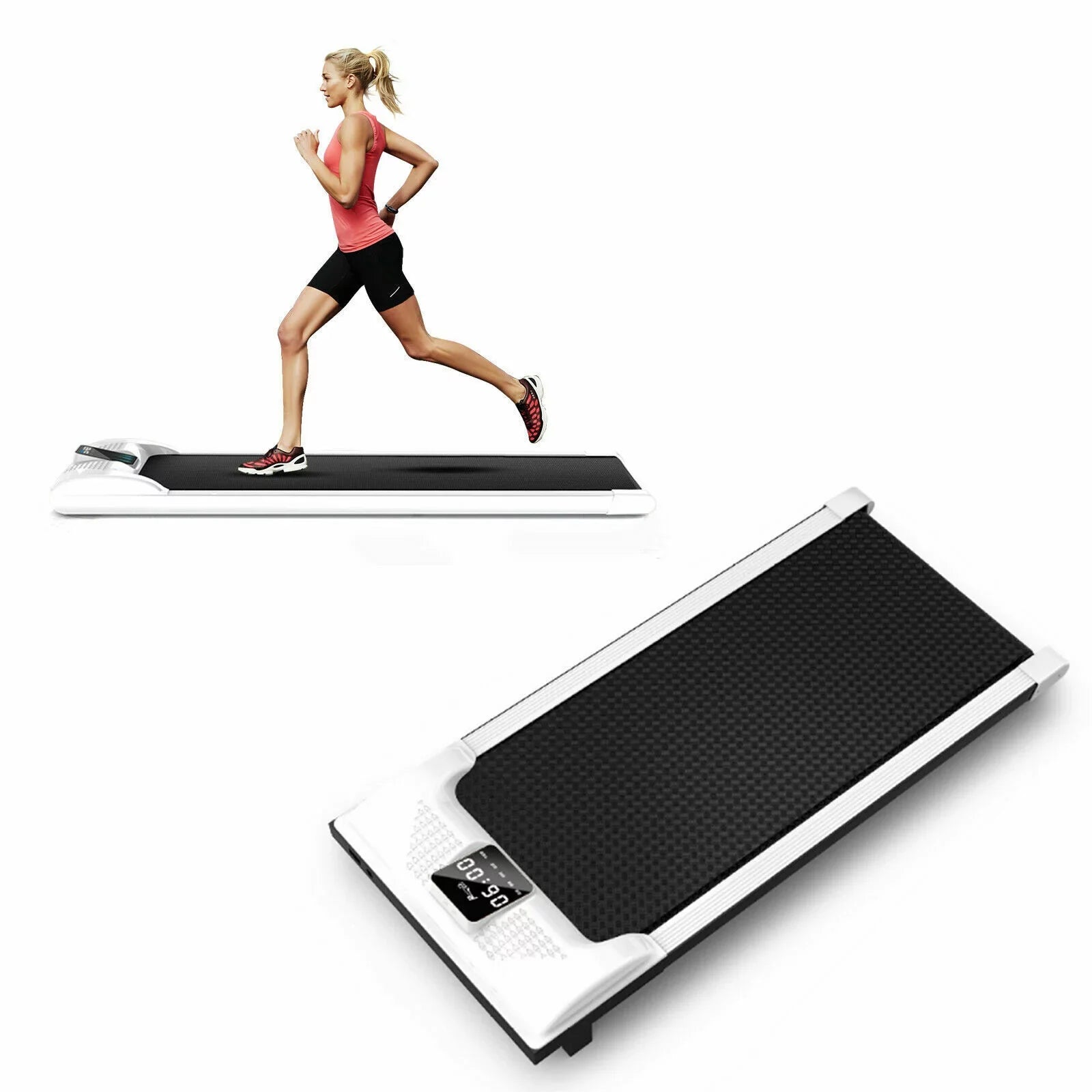 Loyalheartdy Portable  Electric Treadmill 0.65HP Under Desk Walking Pad Jogging Running Machine 1-6km/H with  Display for Home Office