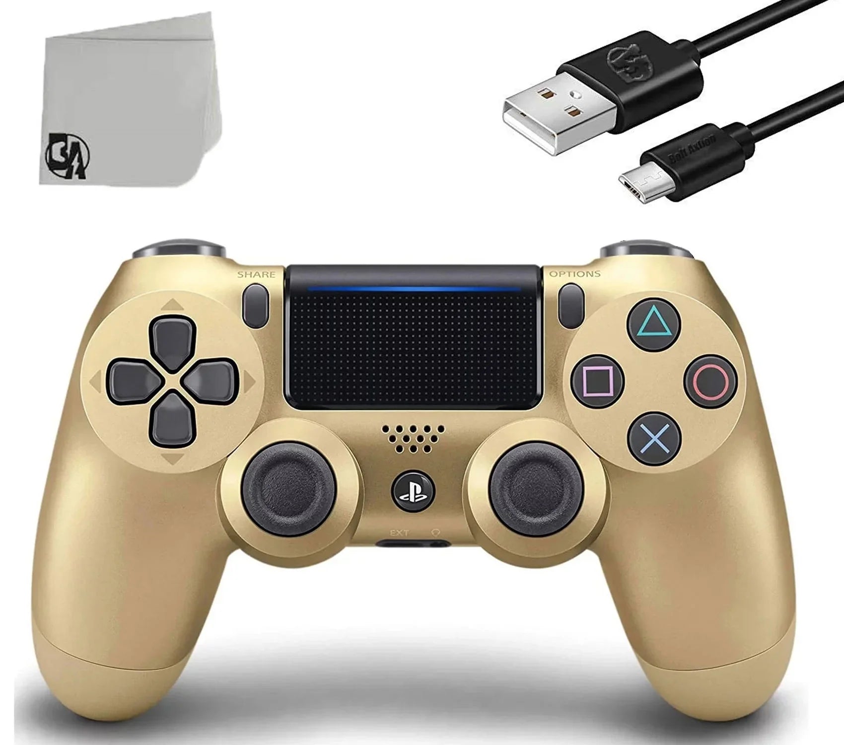 Gold DualShock PlayStation 4 Wireless Controller Bundle - With Charging Cable Like New with