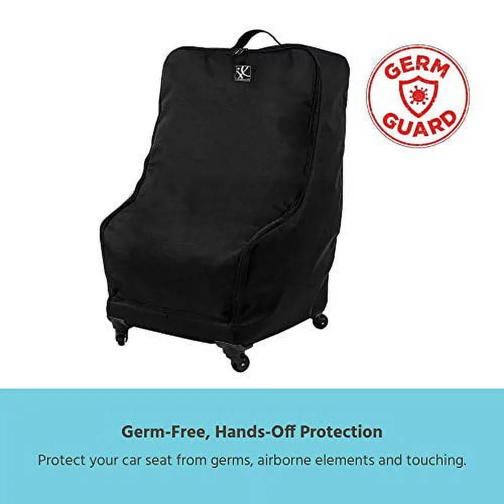 J.L. Childress Spinner Wheelie Deluxe Padded Car Seat Travel Bag and Carrier, Black
