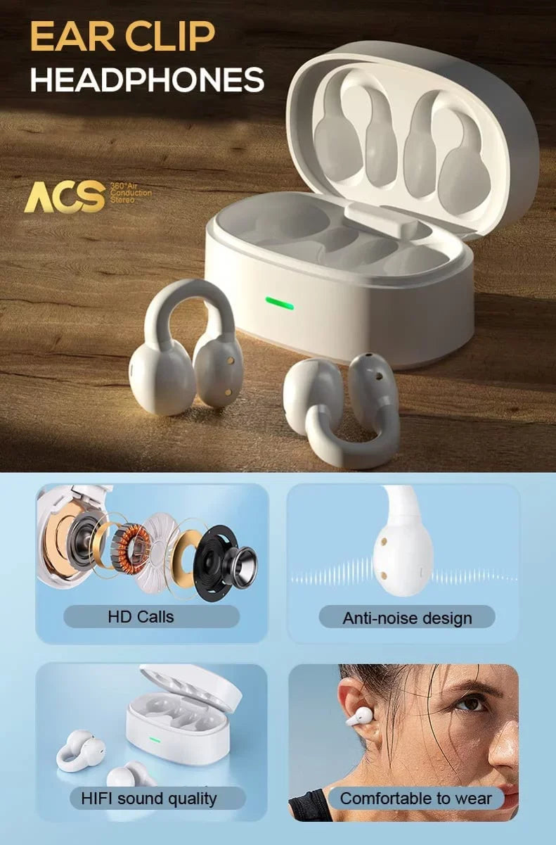 Wireless Ear-Clip  Earphones for Samsung Galaxy XCover / XCover6 Pro - Bluetooth Earbuds True Stereo Charging Case Hands-free Mic Headset for Samsung Galaxy XCover / XCover6 Pro