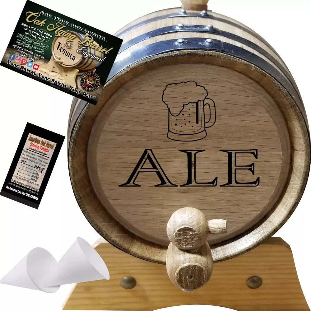Frosty Mug Ale (007) - Engraved American Oak Ale Aging Barrel