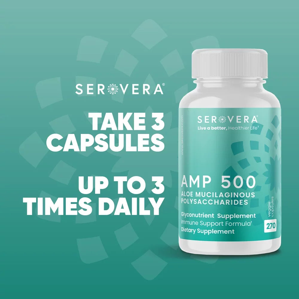 Serovera  500-Immune Support Supplement for Colon Health-Immune System Modulator with L-Glutamine-270 Veggie Caps-Gluten Free- Up to 3 Months Supply