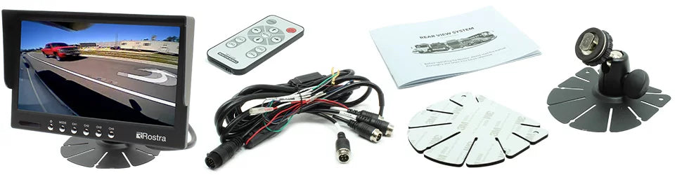Rostra Accessories 7in Quad Heavay Duty Multi-Input  Monitor with Surface Mount Pedestal 2508222