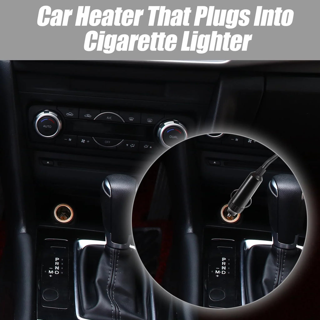 Unique Bargains 12V 150W Portable Car Heater Air Purifying Defogger Defroster with Suction Holder Gray
