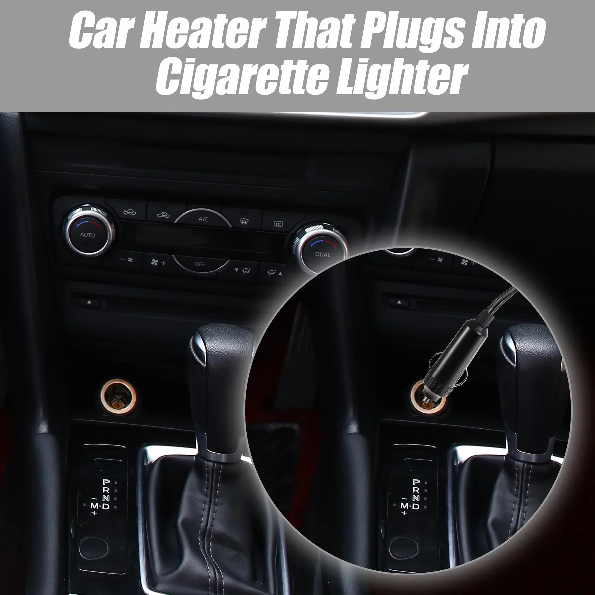 Unique Bargains 12V 150W Portable Car Heater Air Purifying Defogger Defroster with Suction Holder Gray