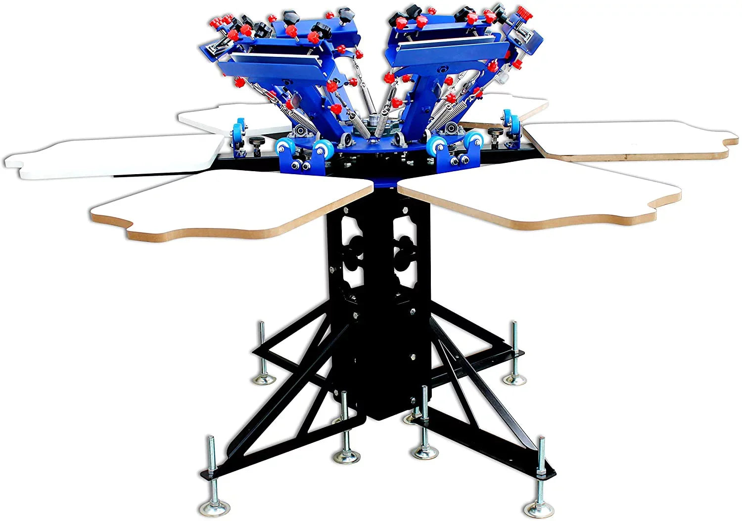 Double Rotary Manual 6 Color 6 Station Screen Printing Press Machine Printer Micro-Registration Equipment  T-Shirt