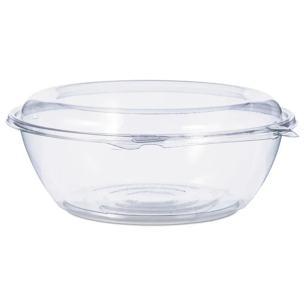 Dart Tamper-Resistant, Tamper-Evident Bowls with Dome Lid, 48 oz, 8.9 Diameter x 3.4h, Clear, Plastic, 100/Carton