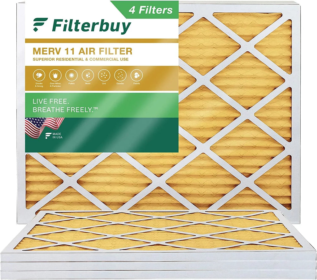 Filterbuy 24x25x1  11 Pleated   Furnace Air Filters (4-Pack)