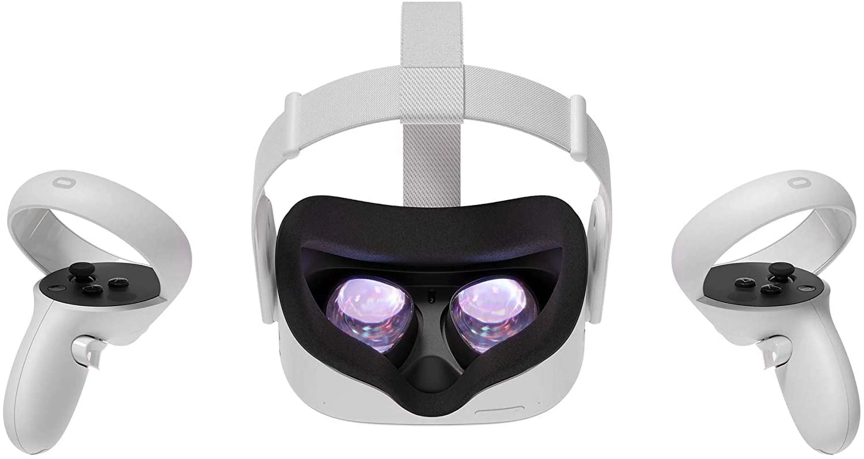 Meta Oculus Quest 2 All-In-One  Headset, Touch Controllers, 256GB , 1832x1920 up to 90 Hz Refresh Rate , 3D Audio, Mytrix Head Strap, Carrying Case, Earphone, Futuristic Space Purple Stickers