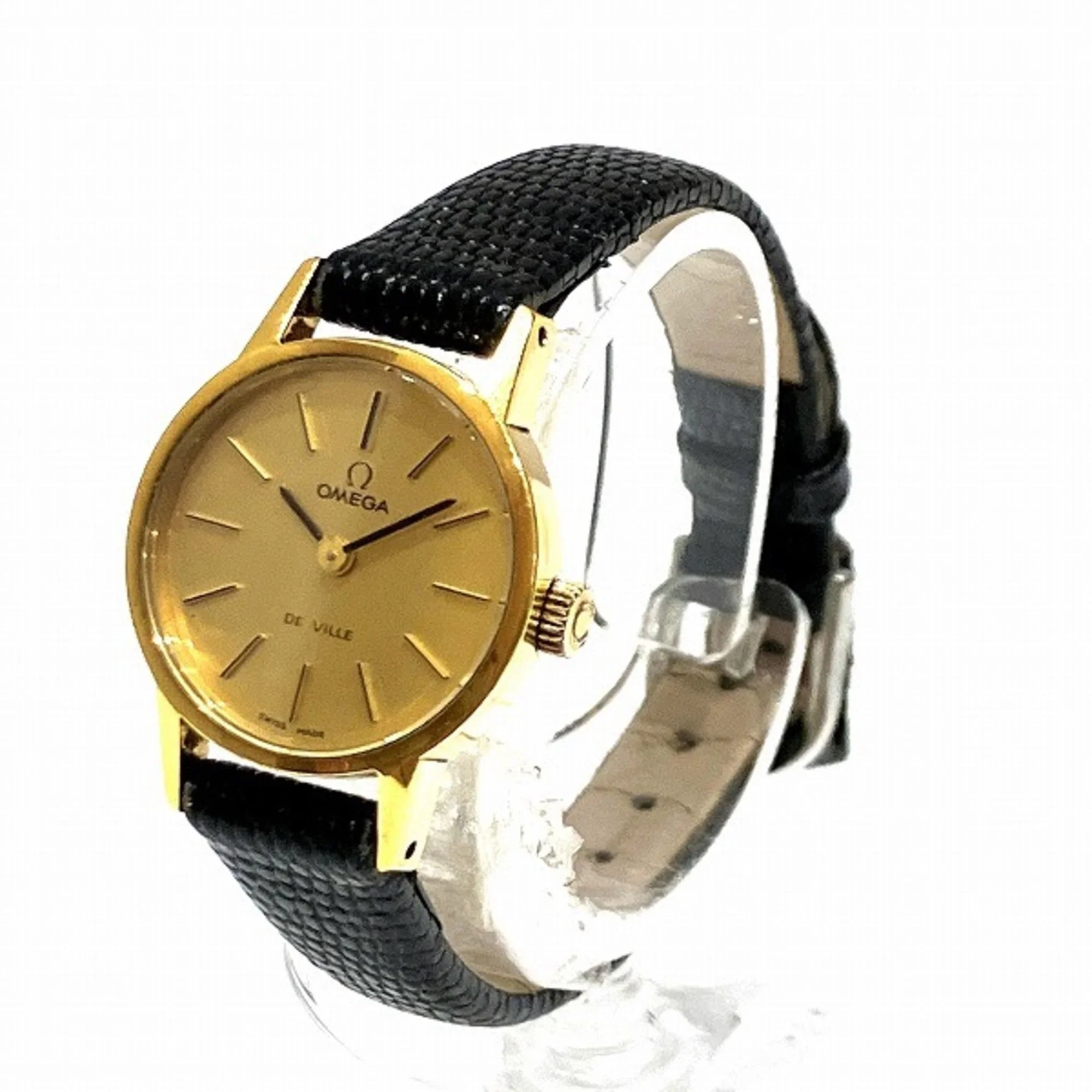 Pre-Owned Omega Deville Manual Winding Gold Dial Watch Ladies (Good)