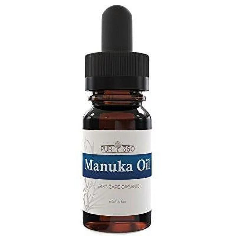 pur360 manuka oil, pure and organic, 33x more powerful than tea tree oil, best natural treatment for eczema, acne, cold sores, toenail fungus, foot fungus, irritated skin