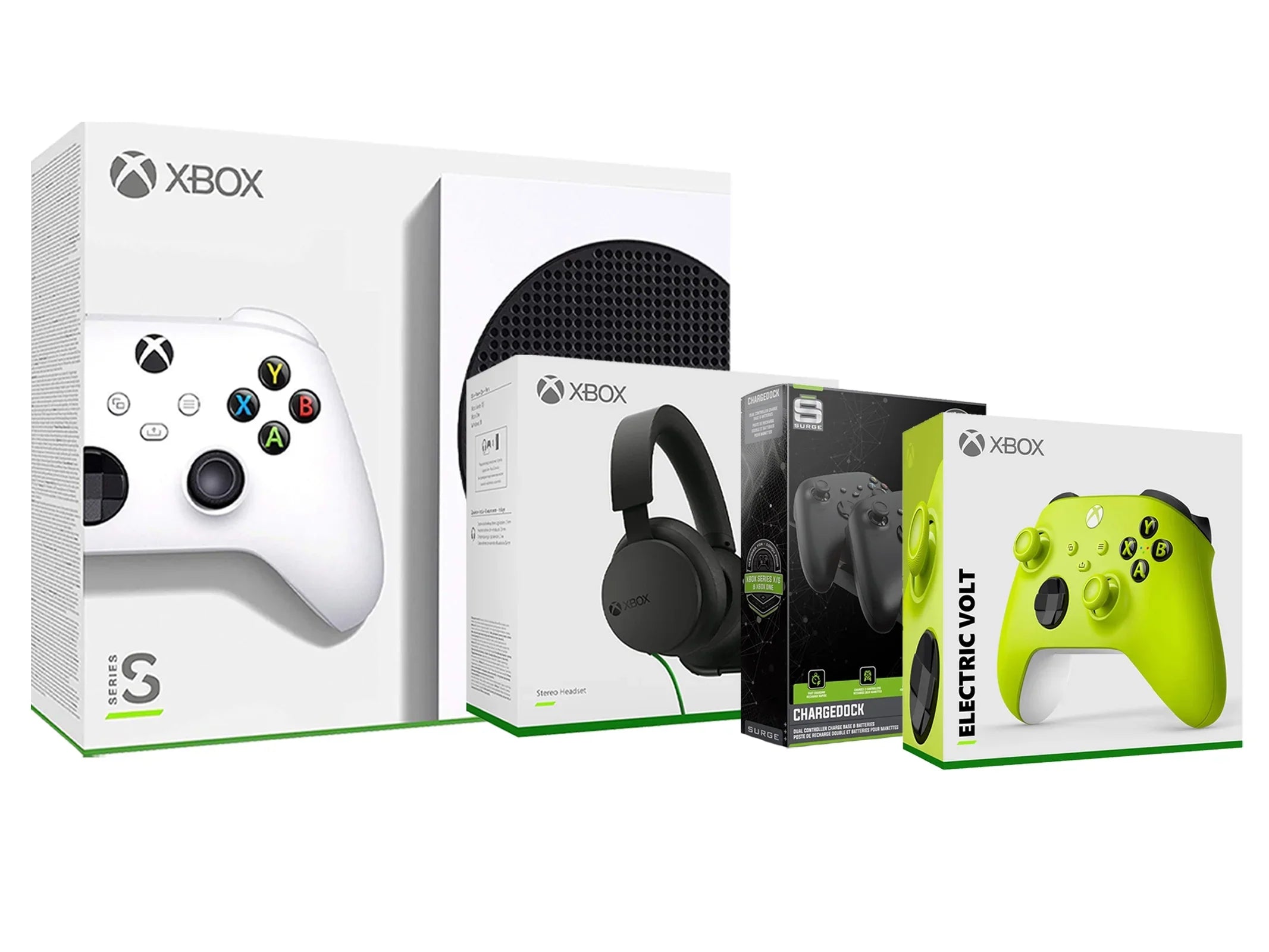 Microsoft Xbox Series S 512GB All-Digital Console with Extra Electric Volt Controller, Stereo Headset and Dual Charge Dock