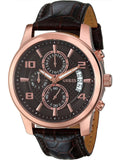 Guess Men's W0076G4, Chronograph,Rose gold tone,dark dial,stainless steel case,leather strap,date,50m