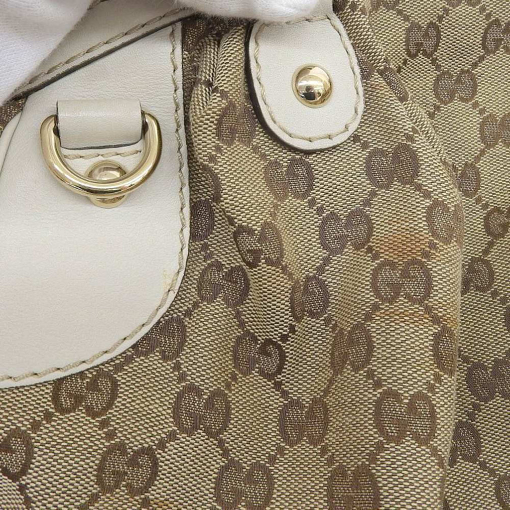 Pre-Owned Gucci  handbag tote bag  canvas leather beige 223974 506631 (Good)