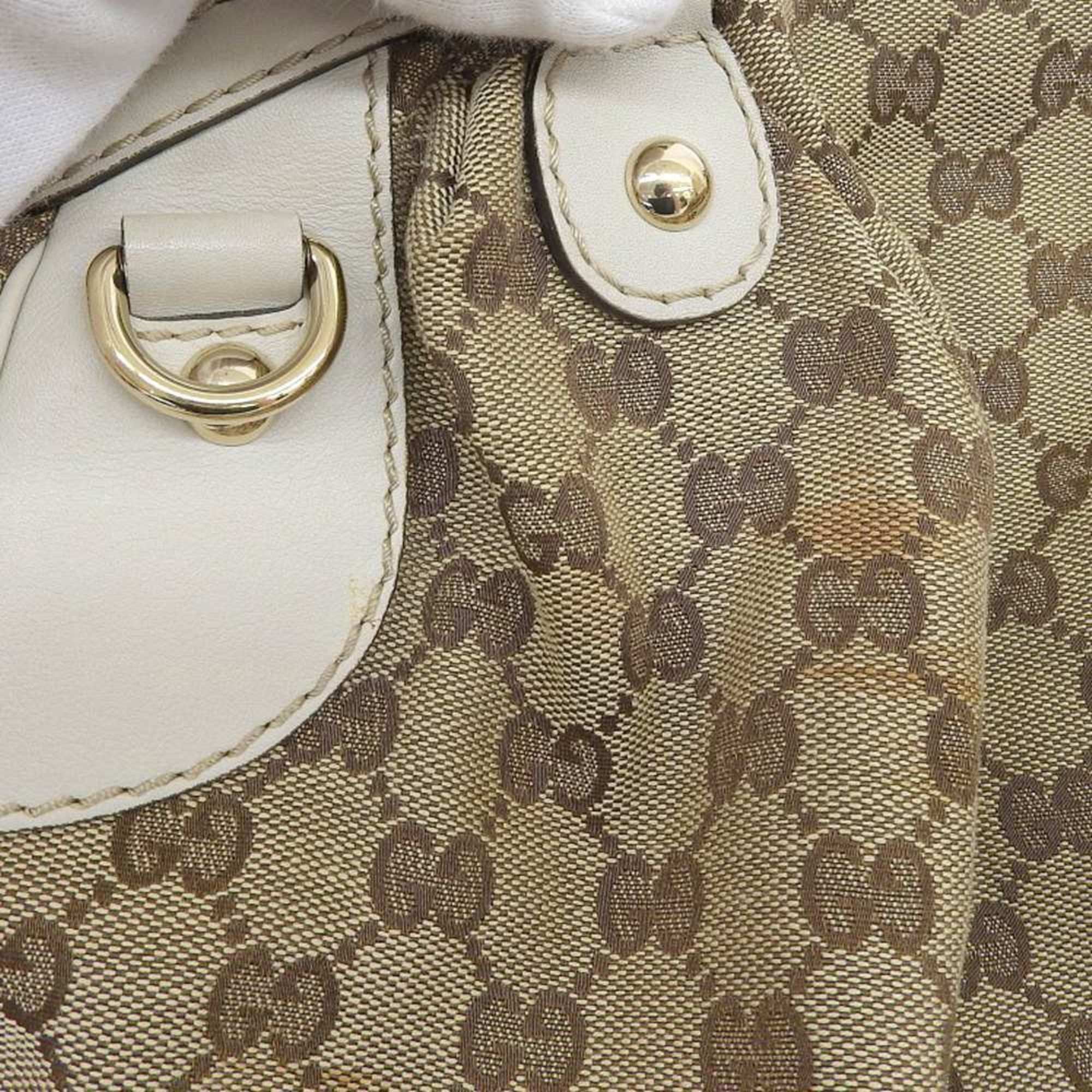 Pre-Owned Gucci  handbag tote bag  canvas leather beige 223974 506631 (Good)
