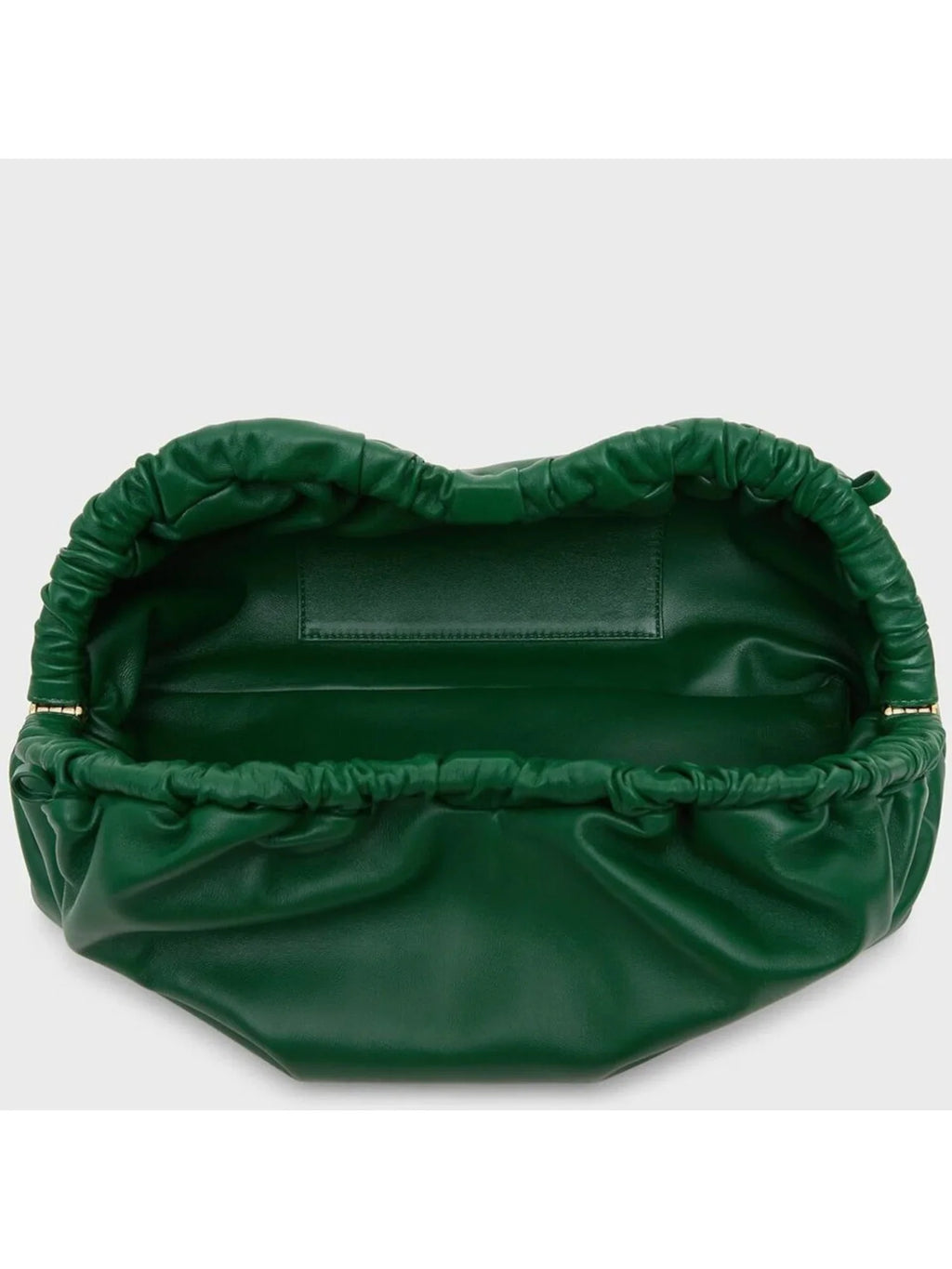Women's Green Solid Leather Single Strap Clutch Handbag Purse