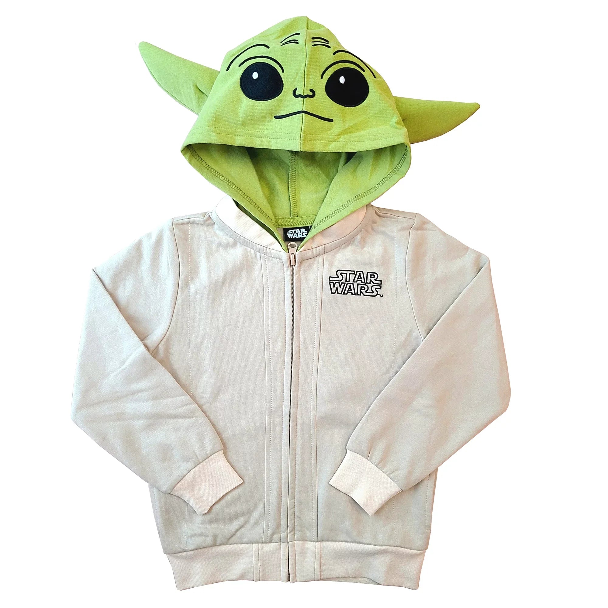 The Mandalorian Baby Yoda Sublimated Costume zip up Hoodie w/ Mask for Youth Kids - X-Large