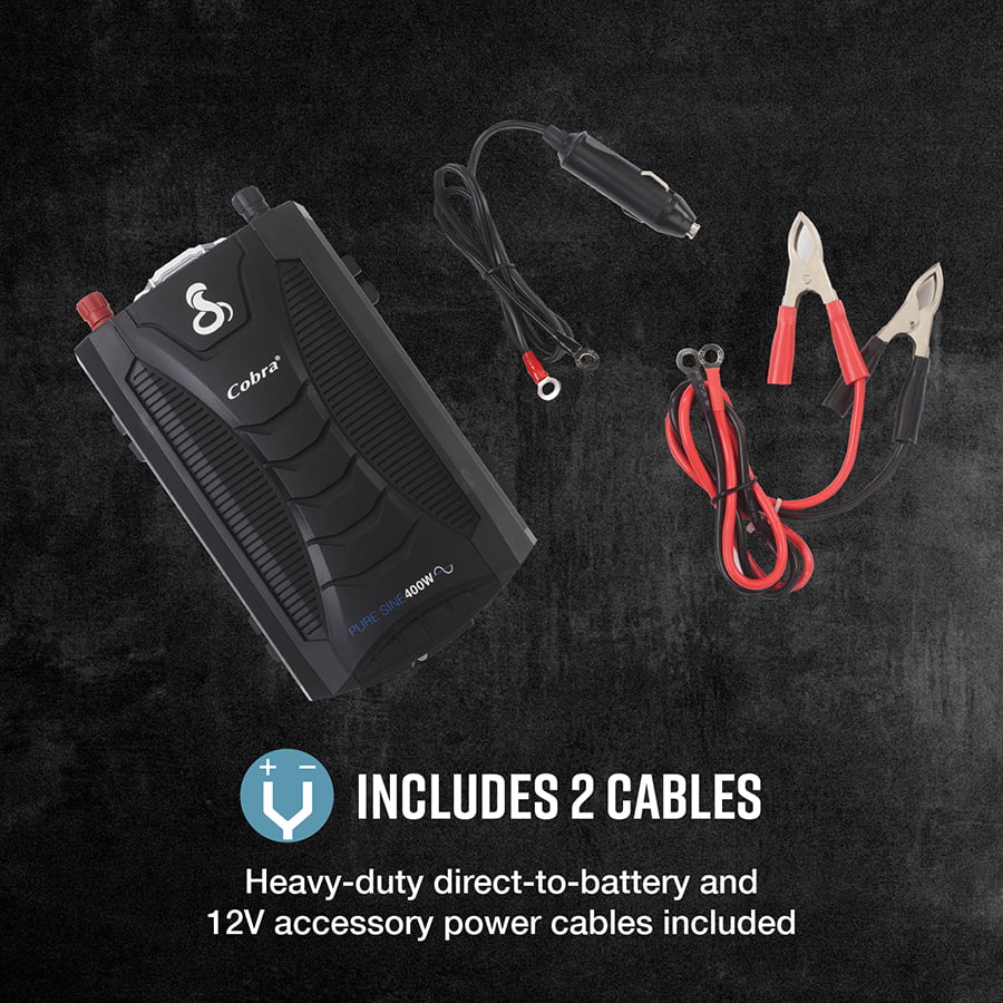 Cobra   400W -   400-Watt Power Inverter with Fast Charge