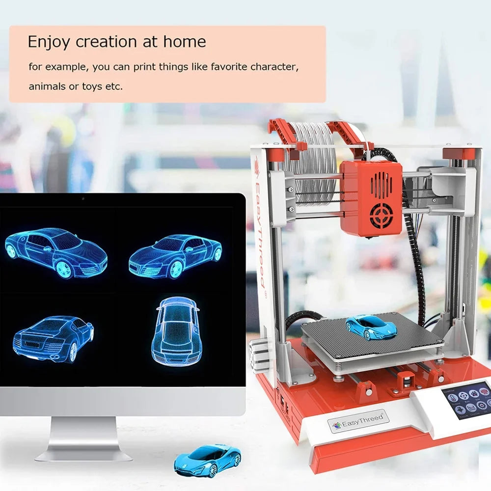 EasyThreed 3D printer,Comes Print Size Removable 100x100x100mm/4x4x4inches K6 Plus Size Removable  3D Printer Hine 100x100x100mm Print Printer Kids 3D-Printer Kids 3D-Printer 3D   Printers