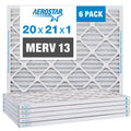 Aerostar 20x21x1  13 Pleated Air Filter,  Furnace Air Filter, 6 Pack
