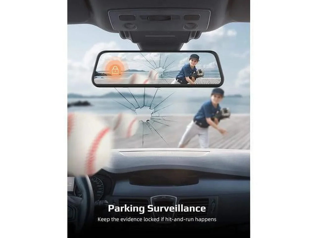 4K 12" Rear View Mirror Camera, Backup Camera, , Superior Sensor for Enhanced Night Vision, G-Sensor, Parking Assistance for Cars Trucks