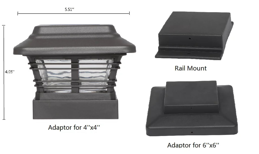 Better Homes & Gardens Solar Powered 4'' x 4'' Post Light,  Light (4-Pack)