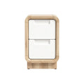 Modern Minimalist Wooden Nightstand with Dual Drawers