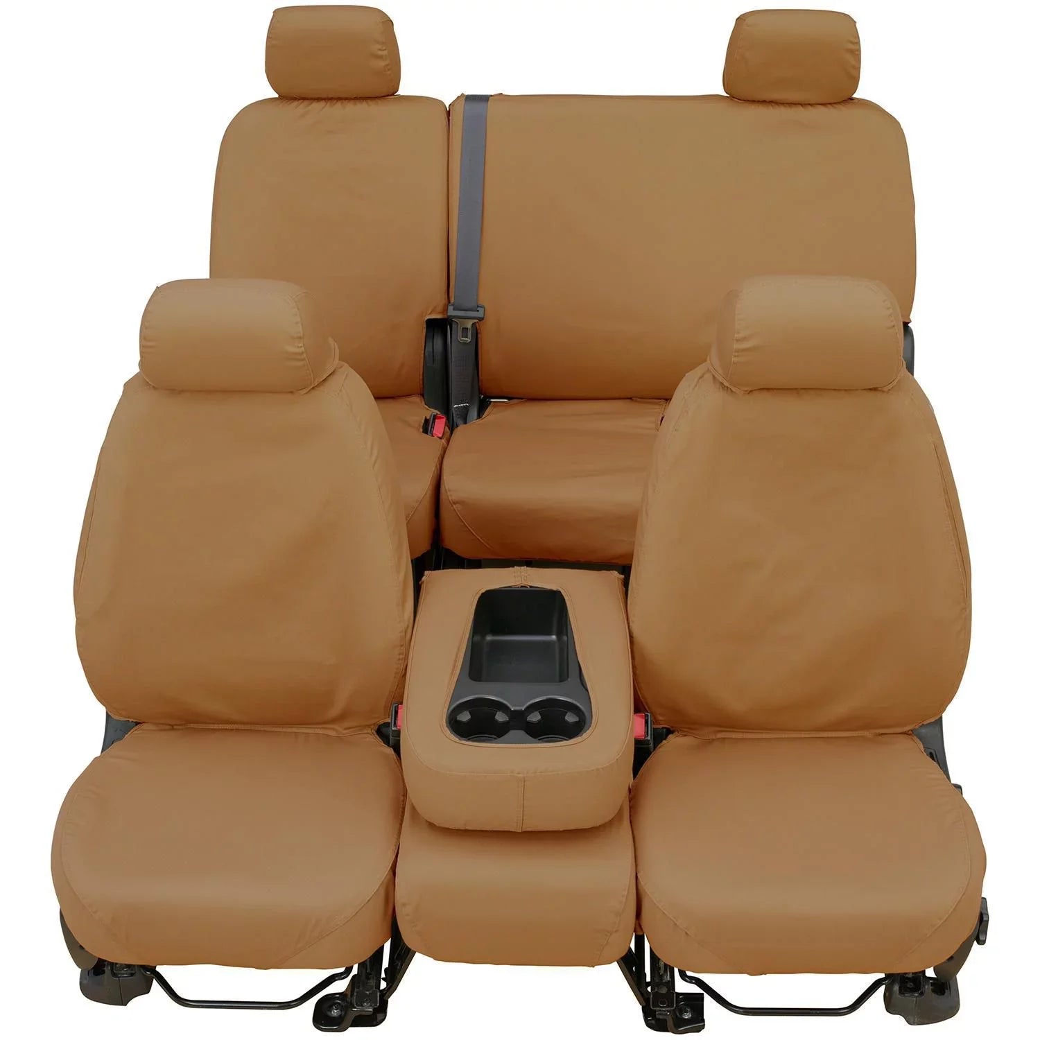 Covercraft SeatSaver Custom Second Row Seat Cover: Tan, Polycotton, 60/40 Bench Seat, 1 Pk Fits select: 2013-2019