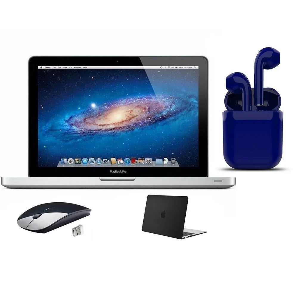 Restored Apple Macbook Pro 13.3-inch 4GB  500GB HDDBundle: Black Case, Wireless Mouse, Bluetooth/Wireless Airbuds By Certified 2 Day Express (Refurbished)