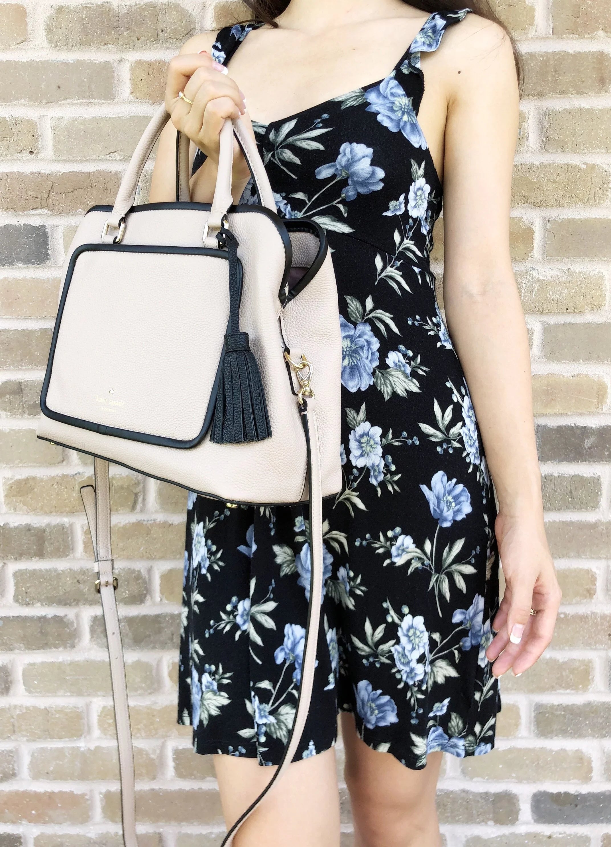 Kate Spade Ward Place Evangelie Satchel Bag Rose Cloud Beige Tassel