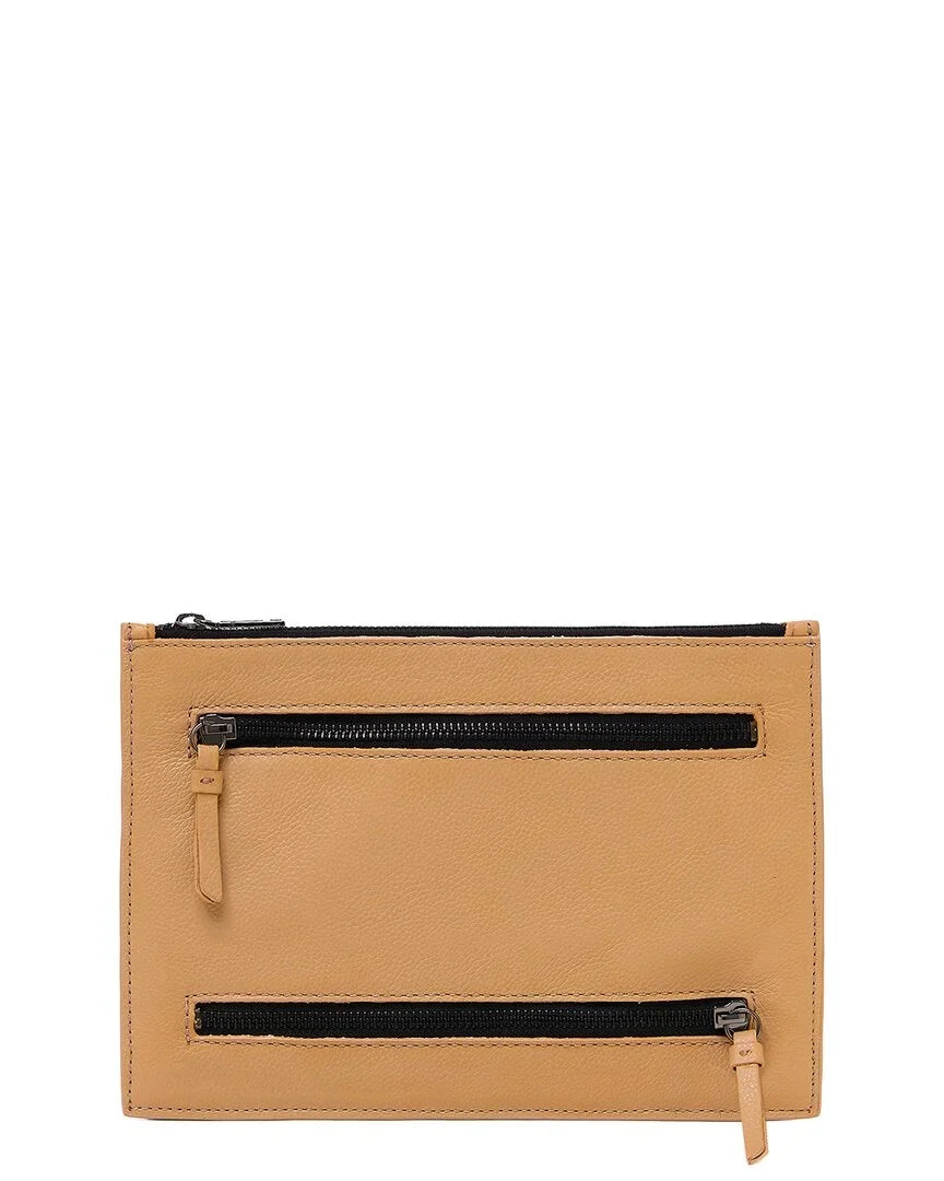 Botkier Chelsea Medium Leather Wristlet Clutch, Brown