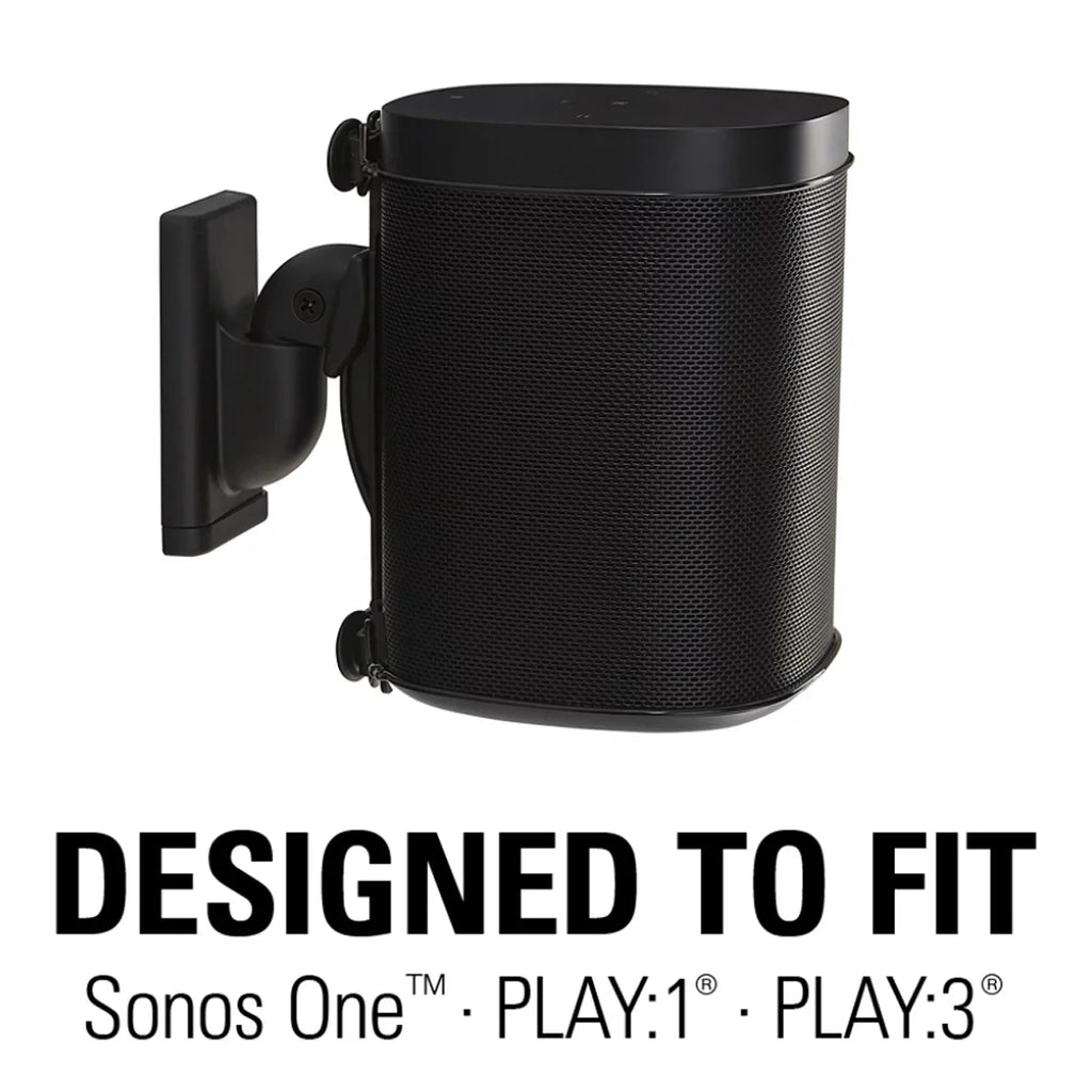 Sanus Wireless Speaker Swivel and Tilt Wall Mount for Sonos , :1, and :3 - Each (Black)