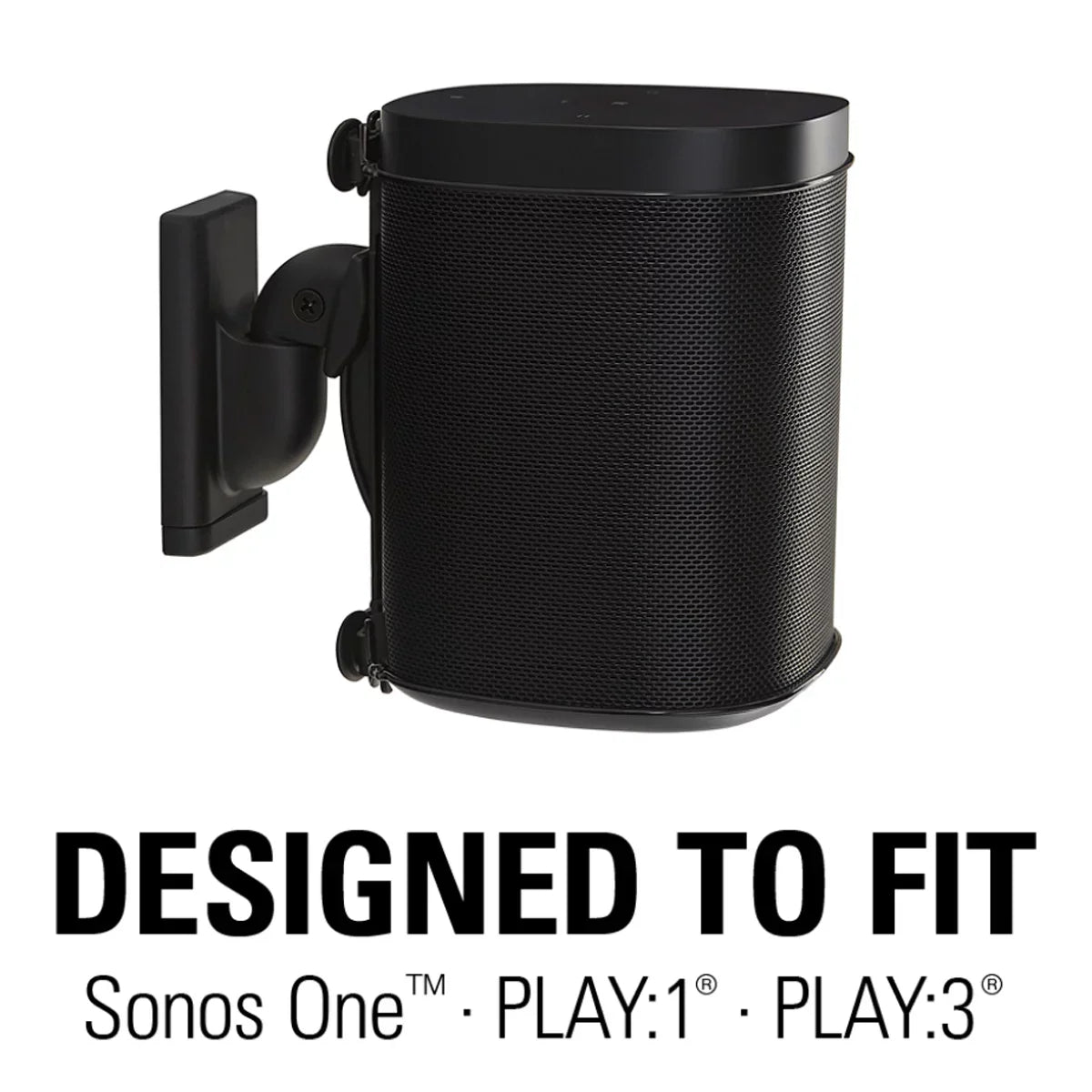 Sanus Wireless Speaker Swivel and Tilt Wall Mount for Sonos , :1, and :3 - Each (Black)
