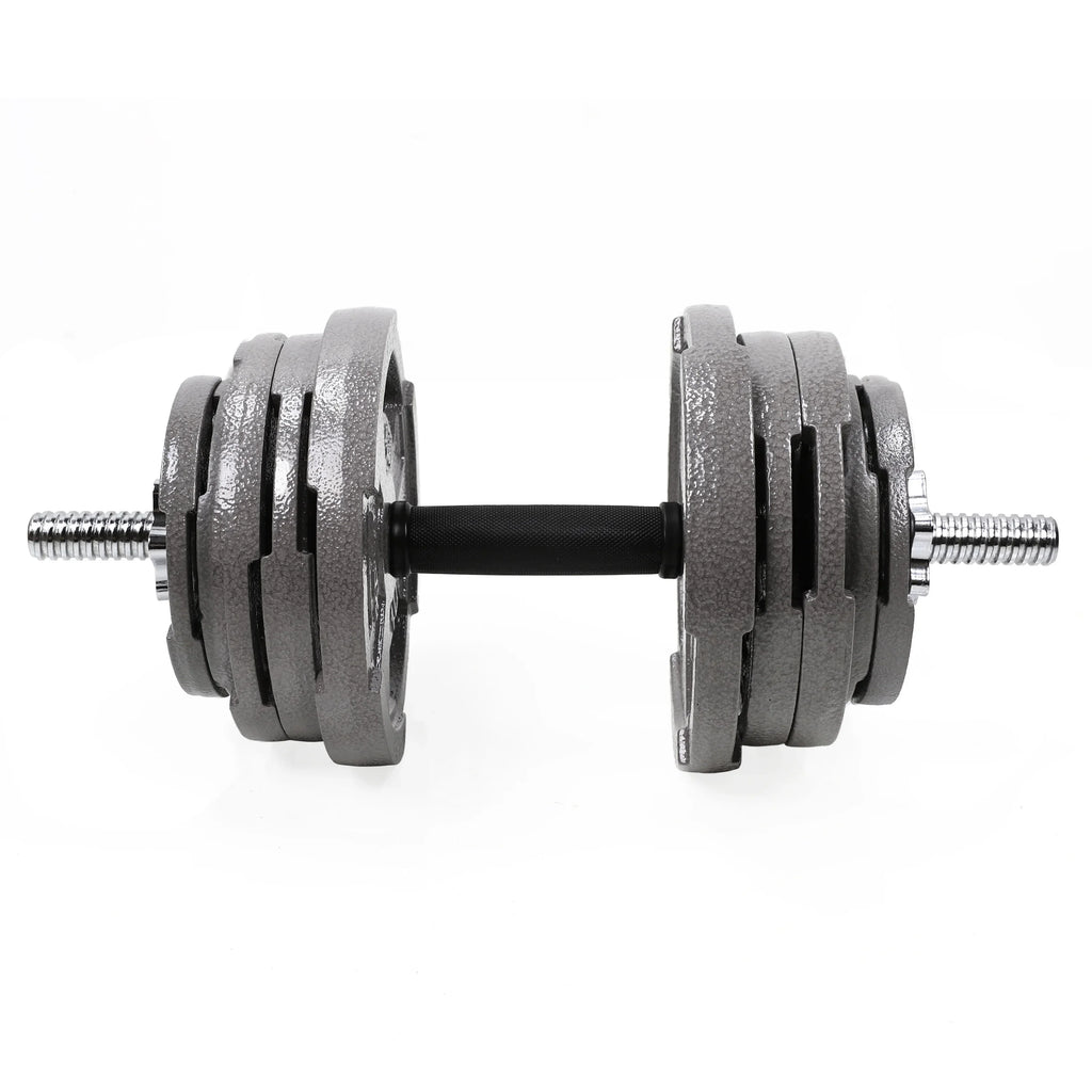 Fitness 19.5 ” Dumbbell Handles Set - Solid Steel, 1 inch Standard Grip, Spinlock Collars – Standard Weight Plates Handles for Home Gym Workouts, Bodybuilding, Strength Training – Rubber Handles