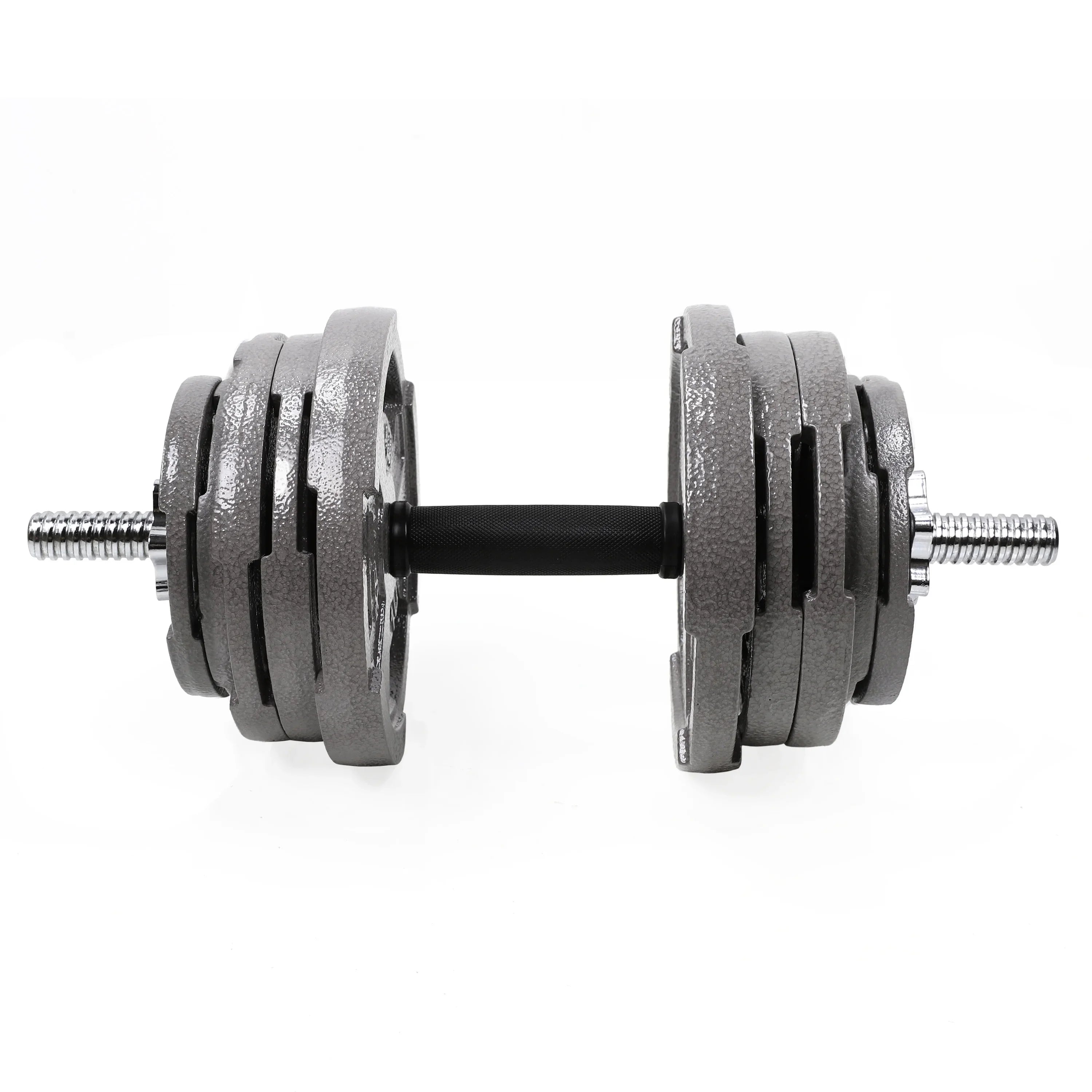 Fitness 19.5 ” Dumbbell Handles Set - Solid Steel, 1 inch Standard Grip, Spinlock Collars – Standard Weight Plates Handles for Home Gym Workouts, Bodybuilding, Strength Training – Rubber Handles