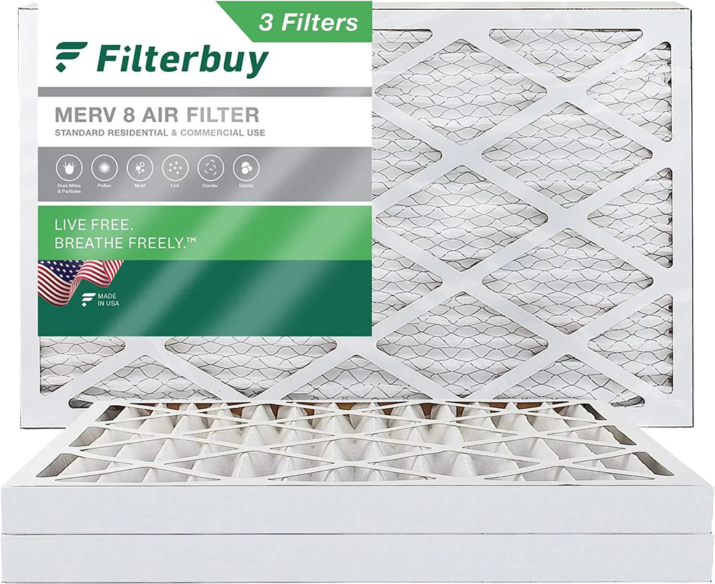 Filterbuy 16x25x2  8 Pleated   Furnace Air Filters (3-Pack)
