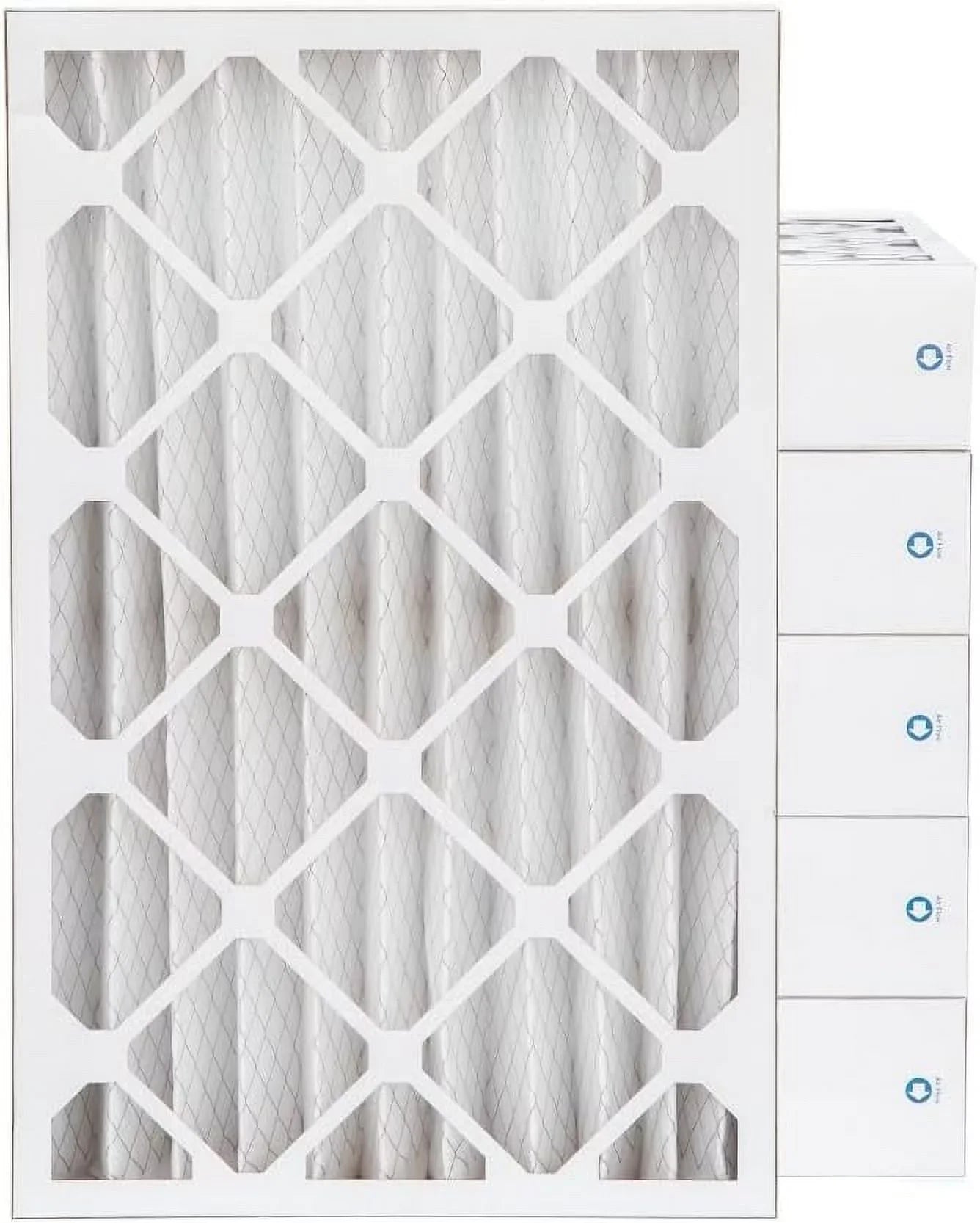 16X25x4  8 Pleated  Furne 4'' Air Filters By Pamlico. Case Of 6. tual Size: 15-1/2 X 24-1/2 X 3-3/4, White