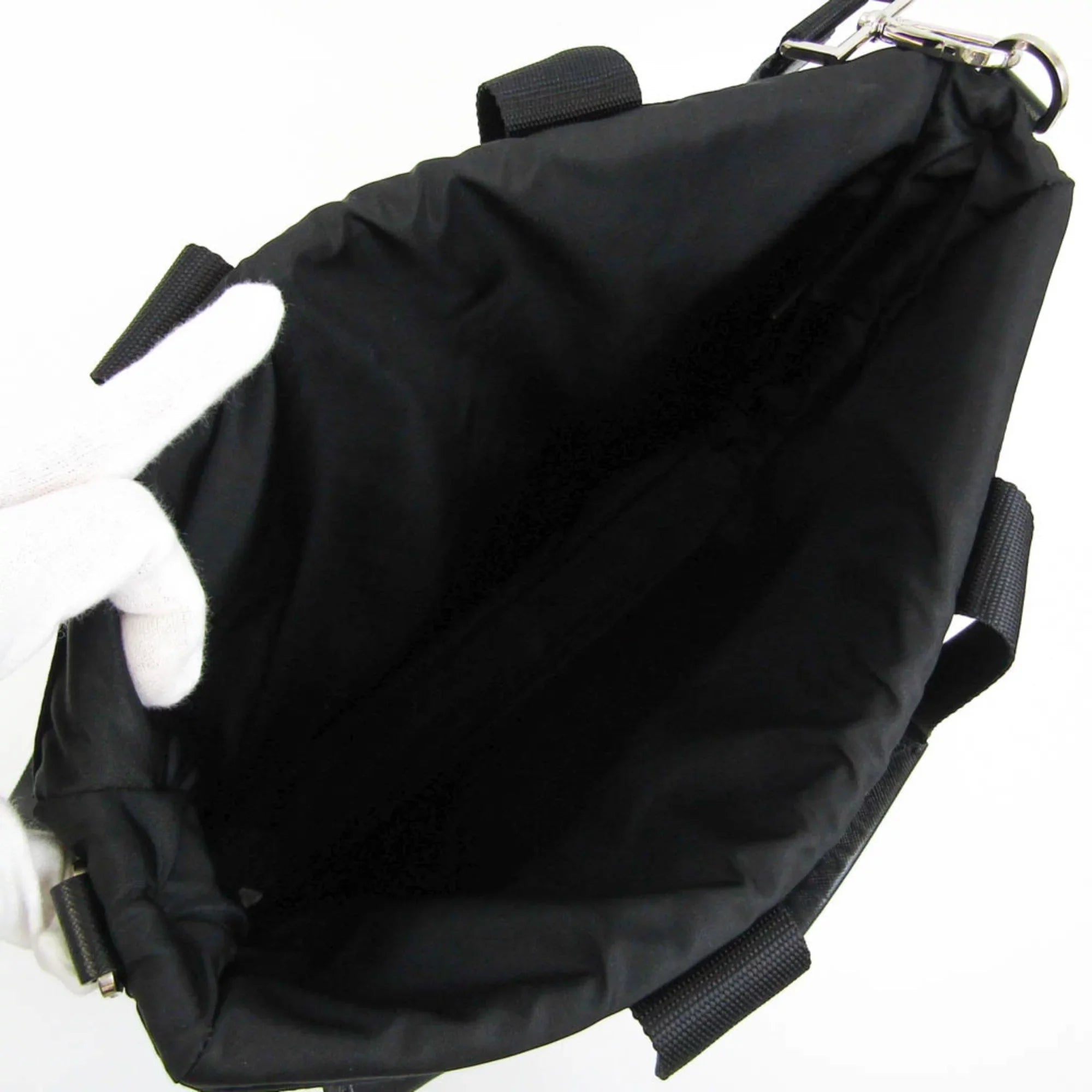 Pre-Owned Prada Women,Men Leather,Nylon Shoulder Bag Black (Good)