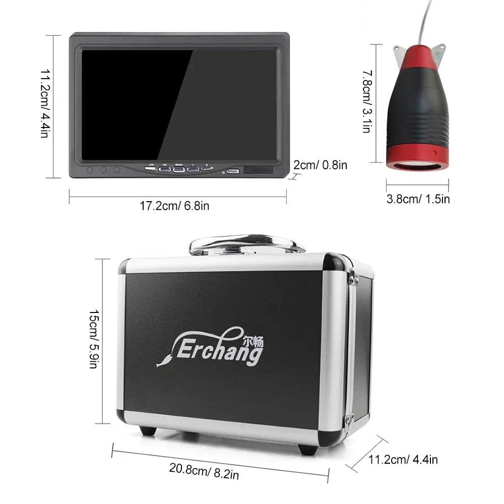 Erchang Underwater Fishing Camera Portable Fish Finder with 7 Inch  for Boat Kayak Lake Sea Fishing - Crystal Clear Imaging, User-friendly Design, Perfect for Fishing Enthusiasts