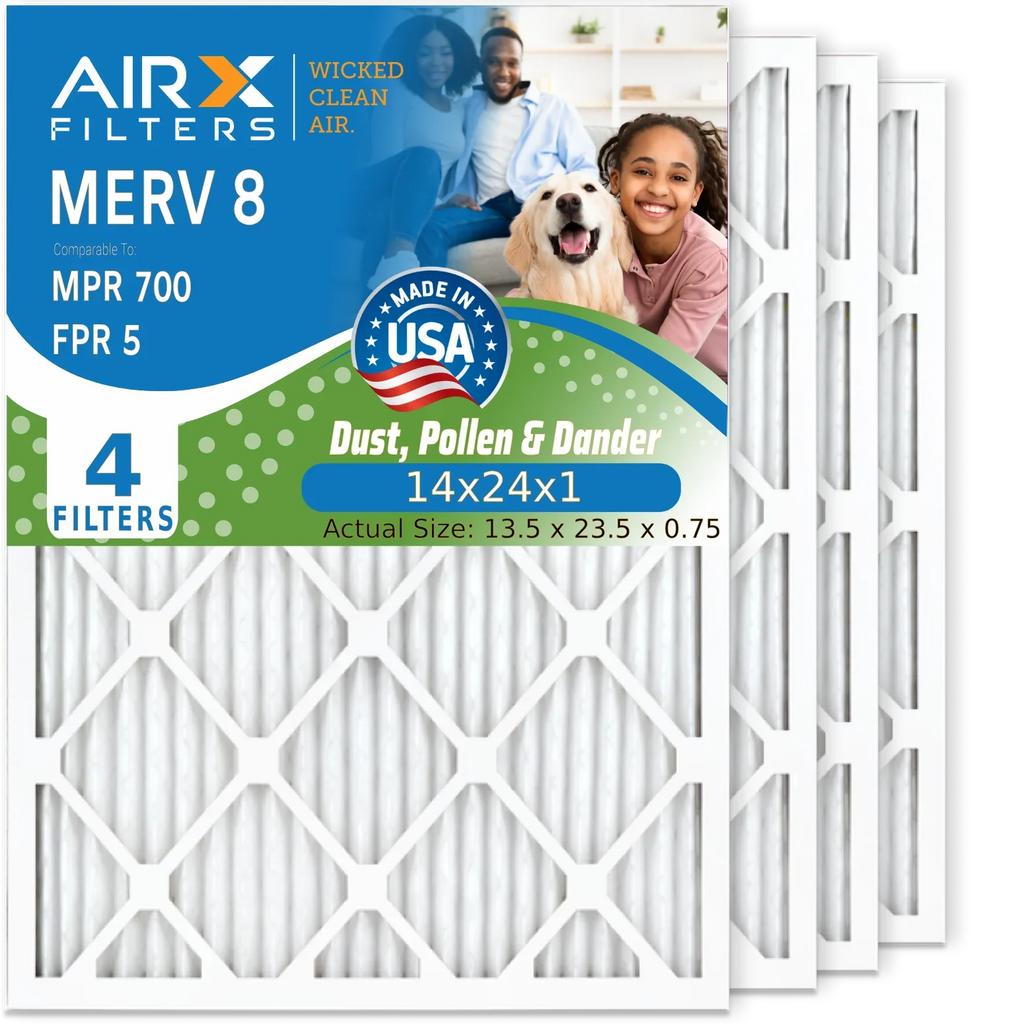 14x24x1 Air Filter  8 Comparable to  700 &  5 Electrostatic Pleated Air Conditioner Filter 4 Pack   Premium  Made 14x24x1 Furnace Filters by     .
